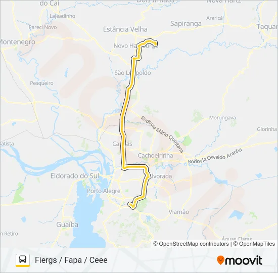RT335 NOVO HAMBURGO / PORTO ALEGRE - CEEE Bus Line Map