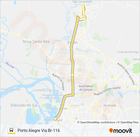 SN61 NOVO HAMBURGO / PORTO ALEGRE - SELETIVO Bus Line Map