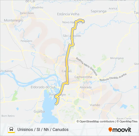 SN61 NOVO HAMBURGO / PORTO ALEGRE - SELETIVO Bus Line Map