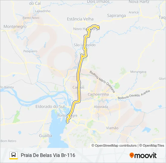 SN61 NOVO HAMBURGO / PORTO ALEGRE - SELETIVO Bus Line Map