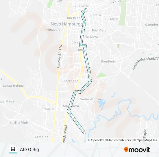 T233 N. HAMBURGO / S. LEOPOLDO VIA ESTRADA VELHA Bus Line Map