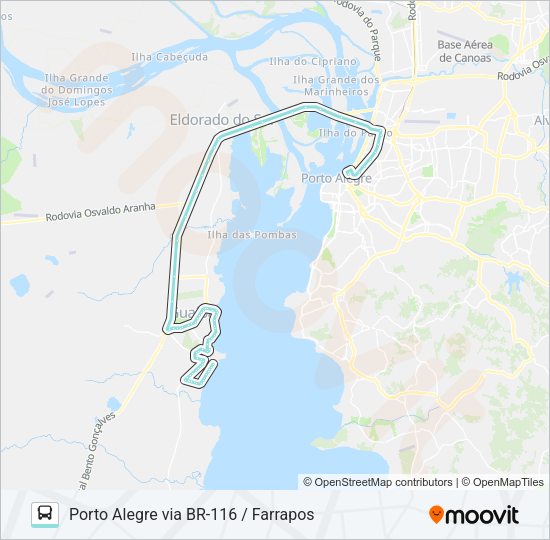 Mapa da linha L151D FLORIDA de ônibus