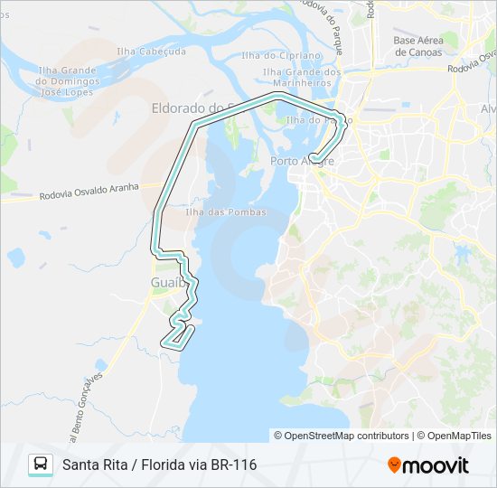Mapa da linha L151D FLORIDA de ônibus