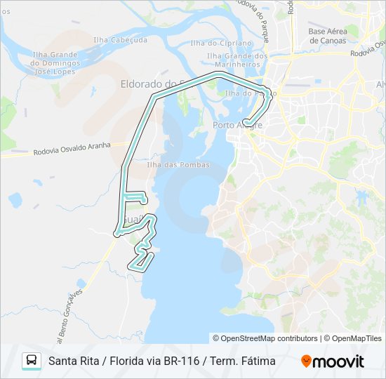 Mapa da linha L151D FLORIDA de ônibus