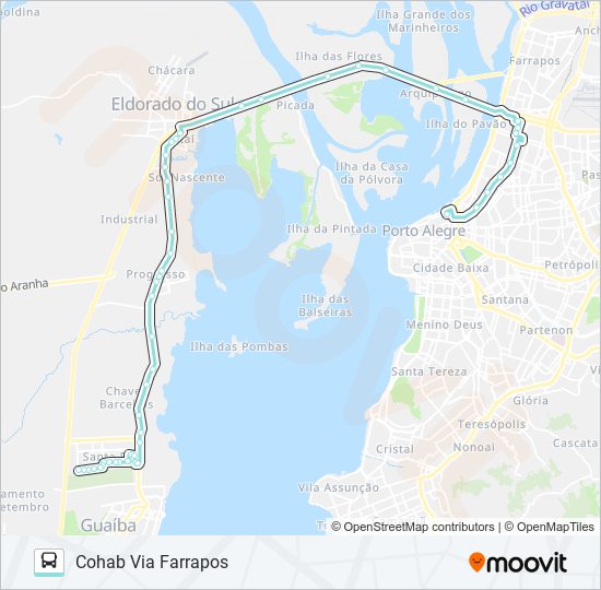 Mapa da linha L121 SANTA RITA de ônibus