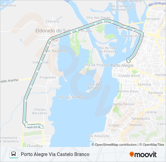 Mapa da linha L121 SANTA RITA de ônibus