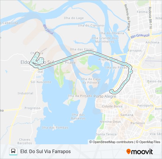 L501 ELDORADO DO SUL bus Line Map