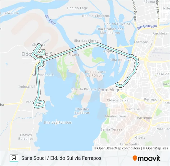 L501 ELDORADO DO SUL Bus Line Map