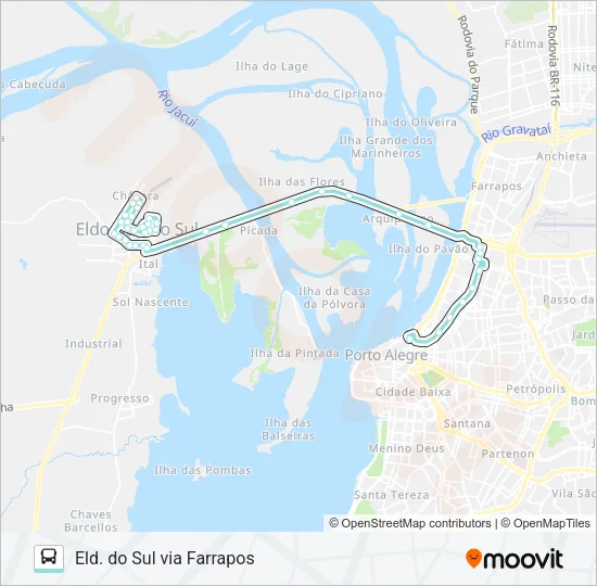 L501 ELDORADO DO SUL Bus Line Map