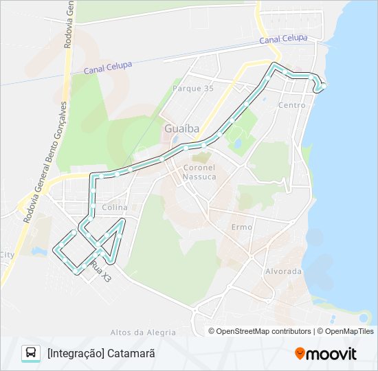 Mapa de A131A CATAMARÃ / COLINA de autobús