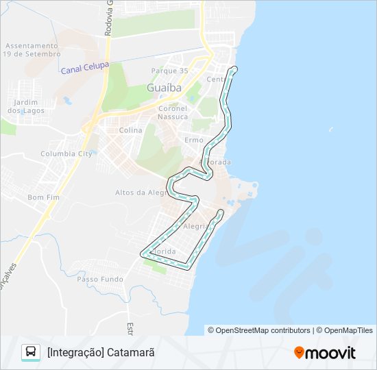 Mapa da linha A151A CATAMARÃ / FLORIDA de ônibus