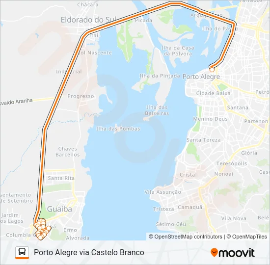 Mapa da linha L131B COLINA - EXECUTIVO de ônibus
