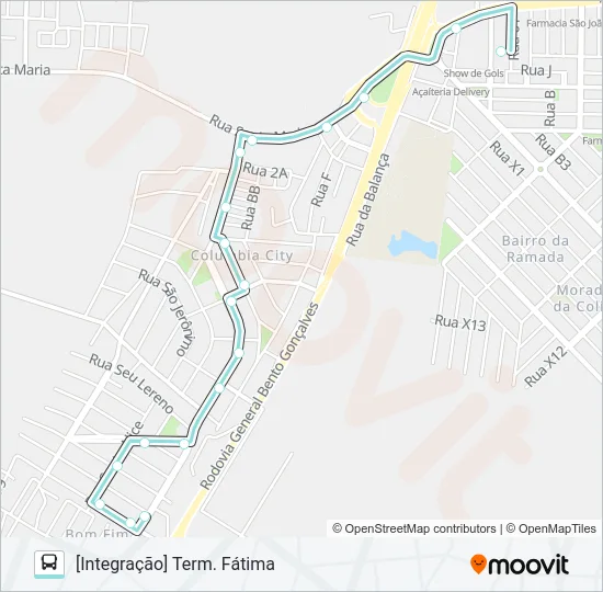 A153B ALIMENTADORA BOM FIM Bus Line Map