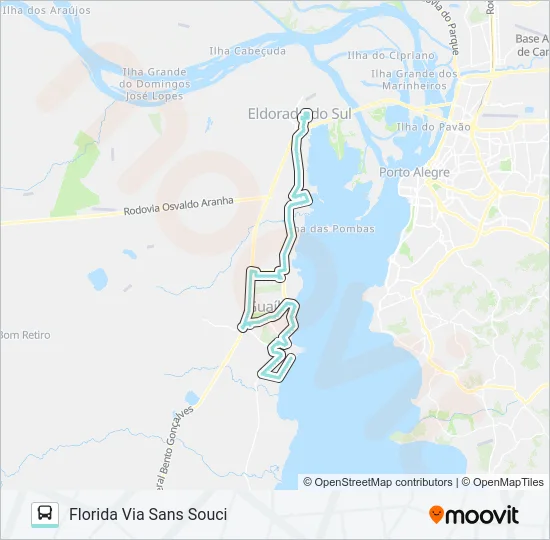 R860 GUAÍBA / ELDORADO DO SUL Bus Line Map