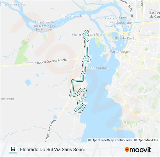 R860 GUAÍBA / ELDORADO DO SUL Bus Line Map