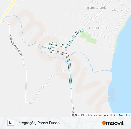 A161A ALIMENTADORA PASSO FUNDO Bus Line Map