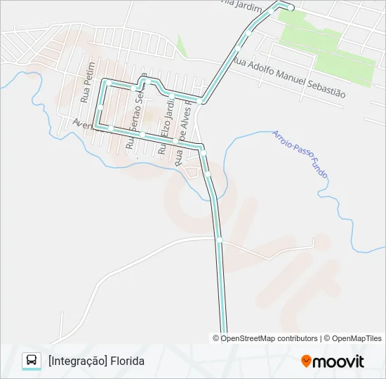 A161A ALIMENTADORA PASSO FUNDO Bus Line Map