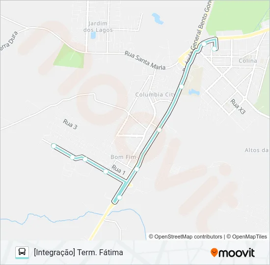 A154A ALIMENTADORA SÃO FRANCISCO Bus Line Map