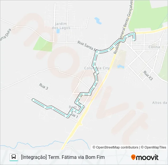 A154A ALIMENTADORA SÃO FRANCISCO Bus Line Map