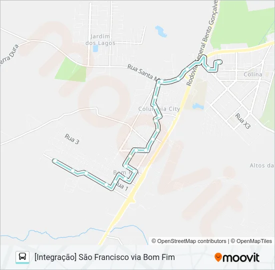 A154A ALIMENTADORA SÃO FRANCISCO Bus Line Map