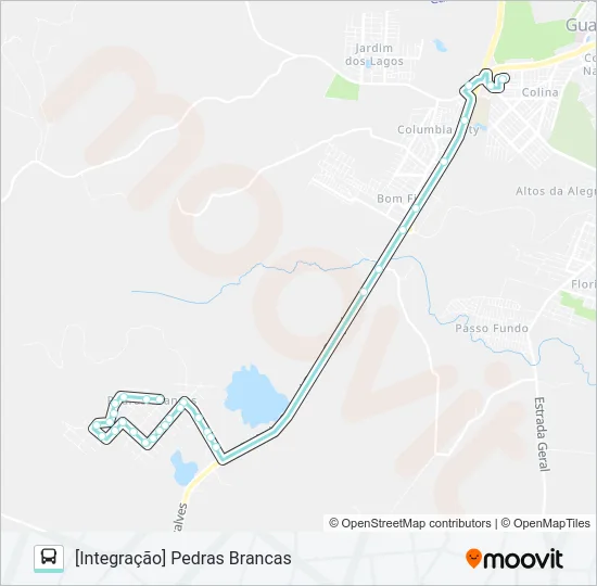 A162A ALIMENTADORA PEDRAS BRANCAS Bus Line Map