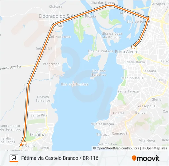 L131D GUAÍBA - FÁTIMA - EXECUTIVO Bus Line Map