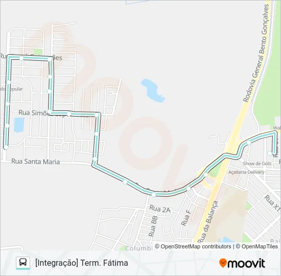 A153A ALIMENTADORA JARDIM DOS LAGOS Bus Line Map