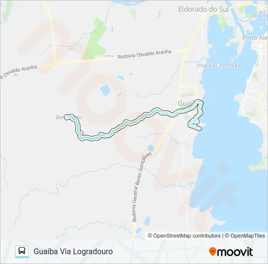 R862 GUAÍBA / BOM RETIRO VIA LOGRADOURO Bus Line Map