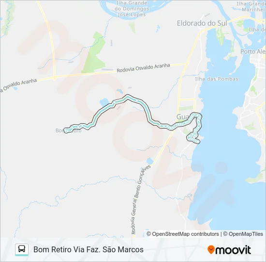 R863 GUAÍBA / BOM RETIRO VIA FAZ. SÃO MARCOS Bus Line Map