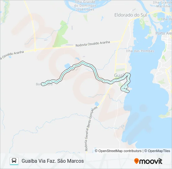 R863 GUAÍBA / BOM RETIRO VIA FAZ. SÃO MARCOS Bus Line Map