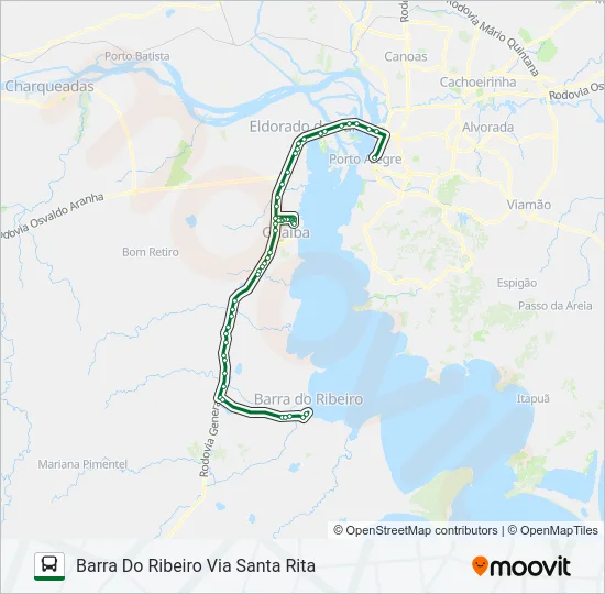 0278 BARRA DO RIBEIRO / PORTO ALEGRE VIA FEDERAL Bus Line Map