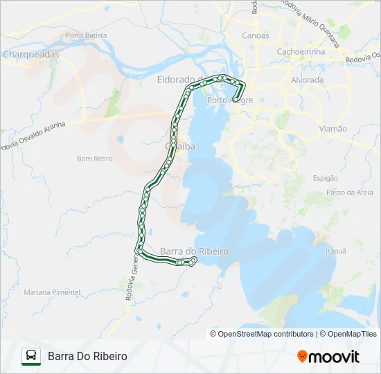 0278 BARRA DO RIBEIRO / PORTO ALEGRE VIA FEDERAL Bus Line Map
