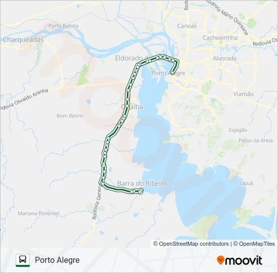 0278 BARRA DO RIBEIRO / PORTO ALEGRE VIA FEDERAL Bus Line Map