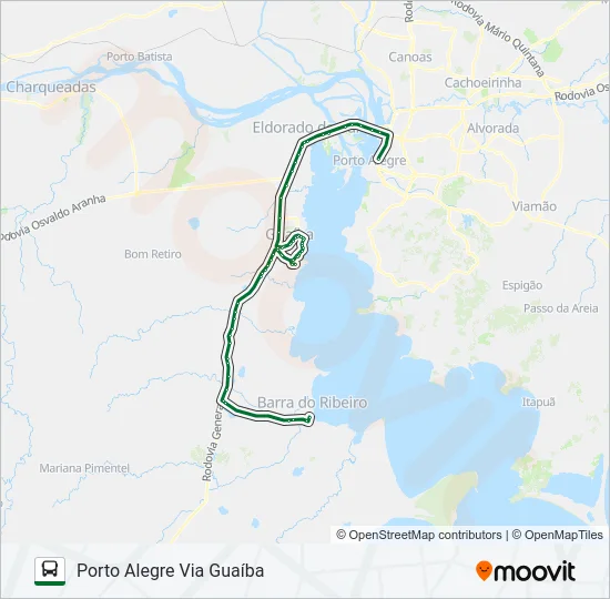 0278 BARRA DO RIBEIRO / PORTO ALEGRE VIA FEDERAL Bus Line Map
