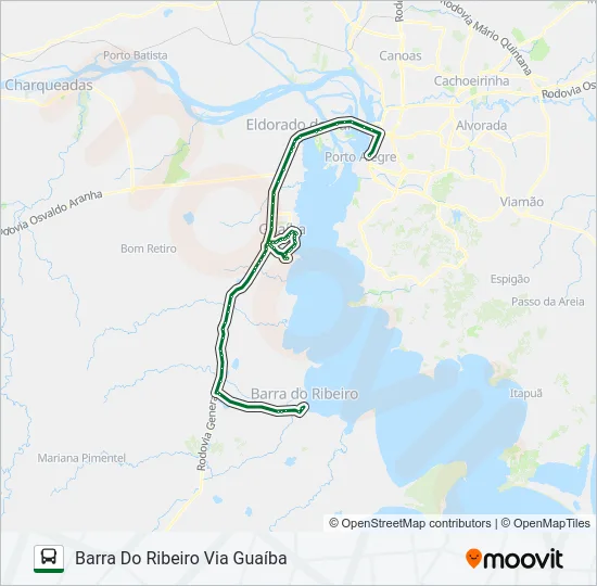 0278 BARRA DO RIBEIRO / PORTO ALEGRE VIA FEDERAL Bus Line Map