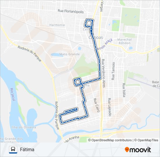 Mapa da linha 5201 FÁTIMA de ônibus