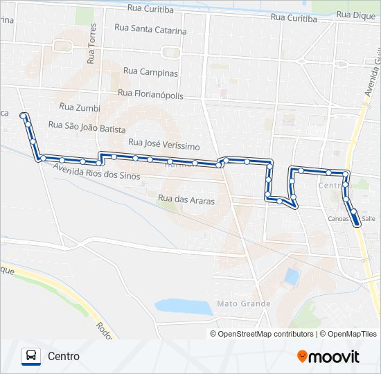Mapa da linha 5003 VILA CERNE de ônibus