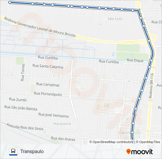 5010 TRANSPAULO Bus Line Map