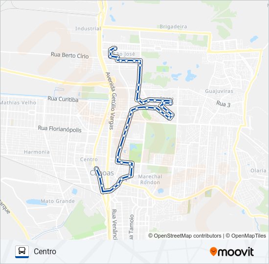 Mapa da linha 5103 IGARA / ULBRA de ônibus