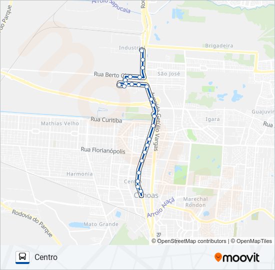 Mapa da linha 5005 MORART - SÃO LUIS de ônibus