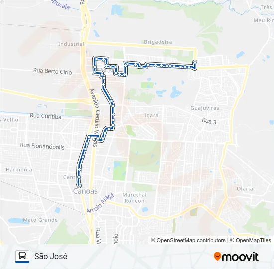 5104 SÃO JOSÉ / GUARUJÁ Bus Line Map