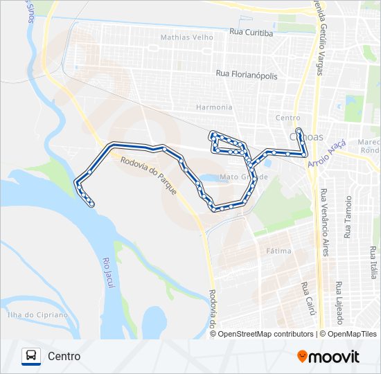 Mapa da linha 5205 PAQUETÁ / MATO GRANDE de ônibus