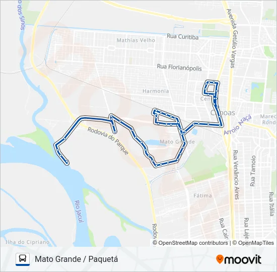 5225 PAQUETÁ - MATO GRANDE Bus Line Map