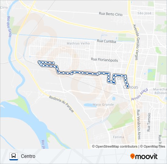 Mapa da linha 5038 VILA CERNE / PORTO BELO de ônibus