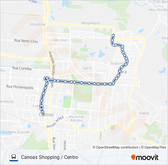 Mapa da linha 5112 L3 / BOQUEIRÃO / CENTRO de ônibus