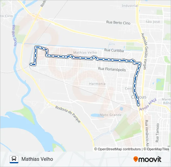 5000 MATHIAS VELHO VIA BR-116 Bus Line Map