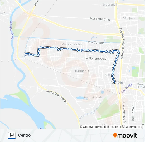 5030 MATHIAS VELHO / SÃO SEPÉ Bus Line Map