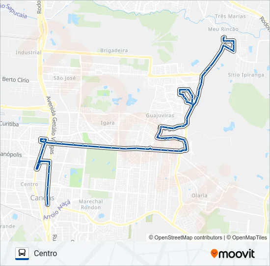 5183 MEU RINCÃO VIA BOQUEIRÃO Bus Line Map