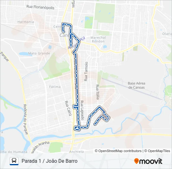 5412 JOÃO DE BARRO / PARADA 1 Bus Line Map