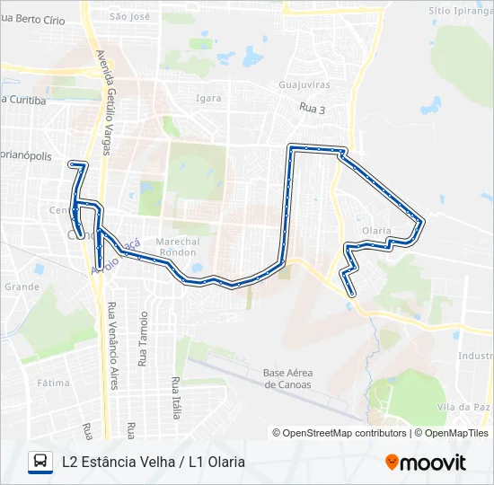 5127 CANOAS SHOPPING - L2 / L1 Bus Line Map